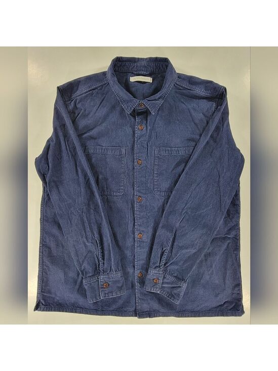 Outerknown Other - Outerknown Shirt Mens XL Extra Large Dark Blue Corduroy Button Up Organic Cotton